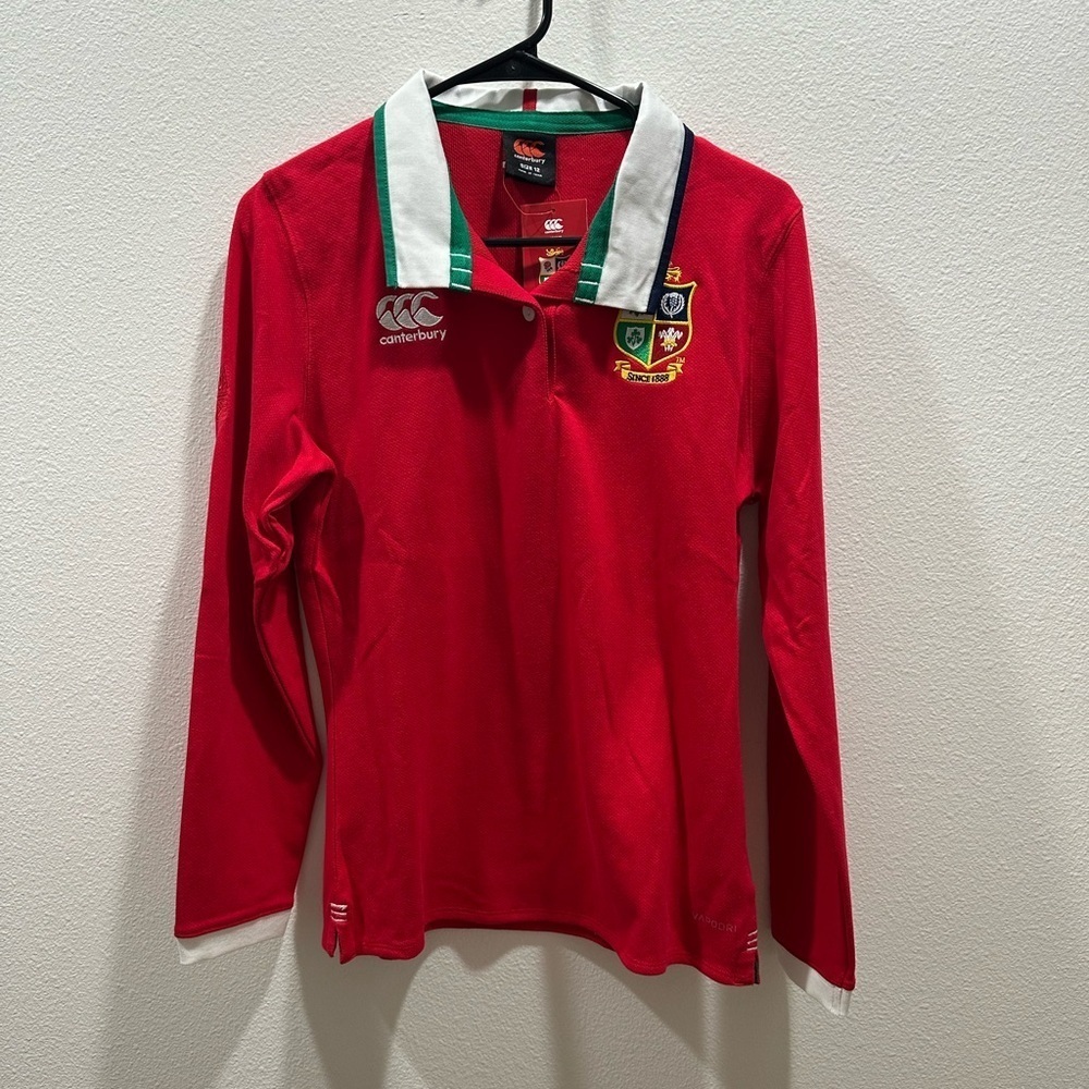 Kids British Irish Lions Canterbury Rugby Long Sleeve Polo Shirt Jersey size 12 - Picture 2 of 6